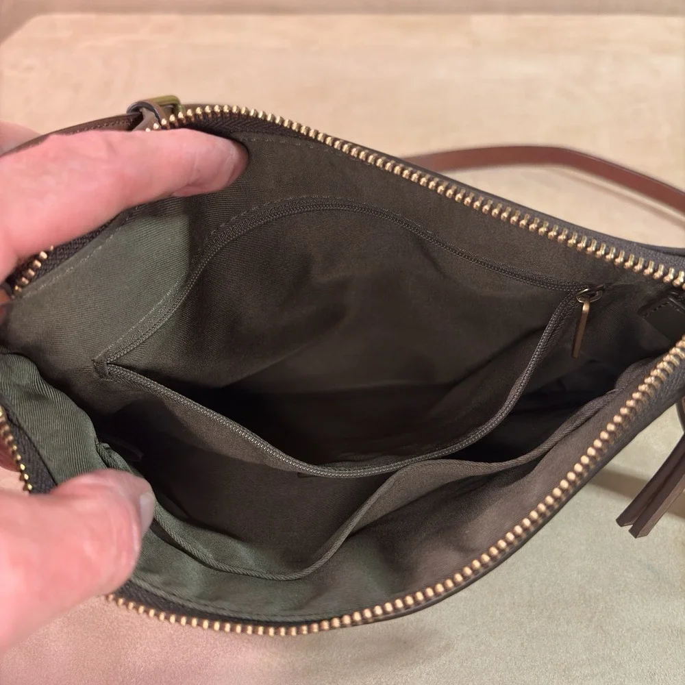 Fossil Purse Leather Handbag Women Green